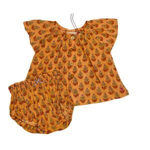 NWT Pink Chicken 6/12M Willow 2 Piece Set in Orange Dahlia